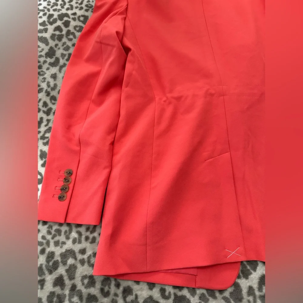 Express Studio Stretch Twill Boyfriend Blazer in Hot Coral Size Small Women’s - Picture 11 of 17